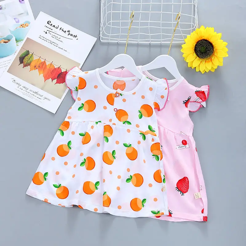Новые платья для девочек хлопковое летнее платье маленьких принцессы детская