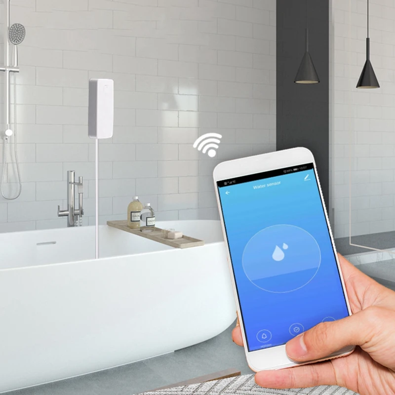 

Water Leak Alarm, WiFi Smart Water Leak Detector, Mobilephone Alert Reminder Home Water Leak Sensor for Kitchen Bathroom