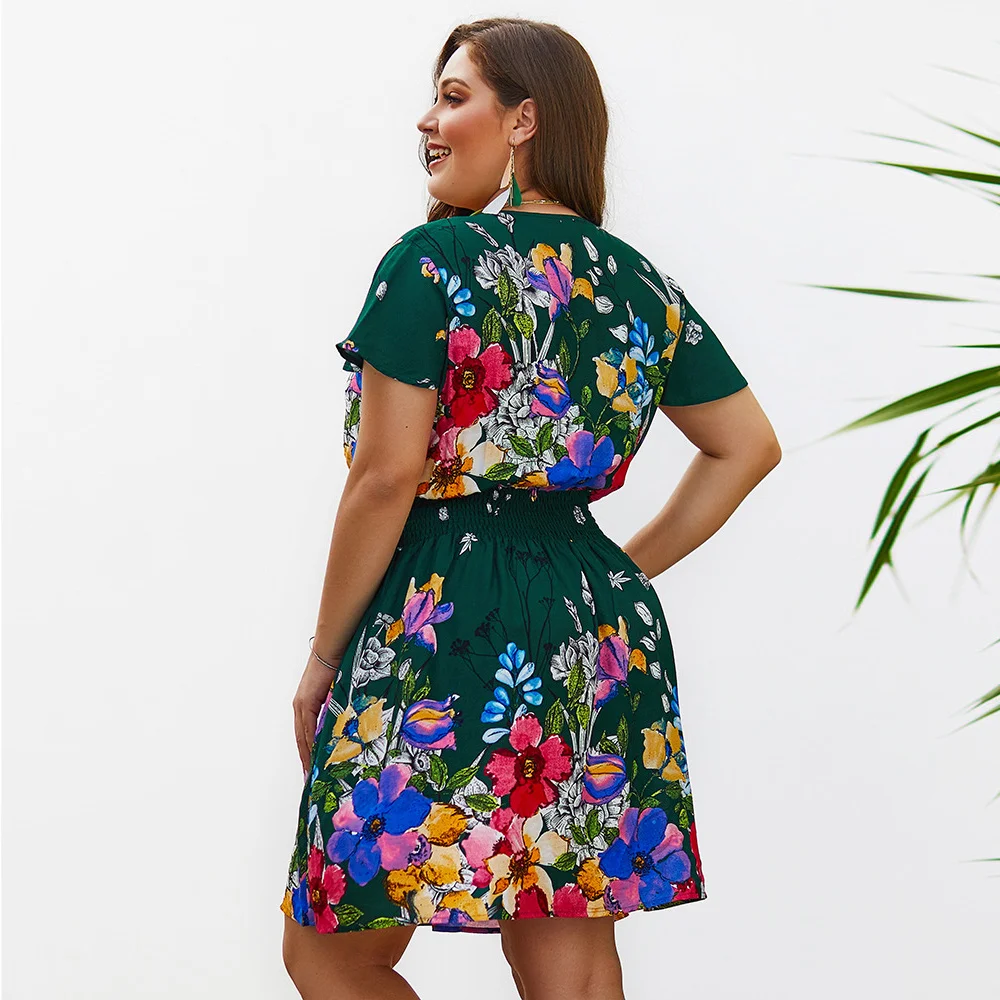 2020 модное женское летнее сексуальное богемное пляжное платье с v образным