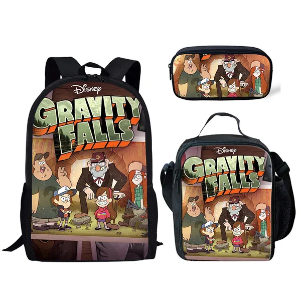 Thikin школьные рюкзаки для девочек Gravity Фолс 3 шт./компл. Школьный Рюкзак Для детские школьные принадлежности для мальчиков Детский Прекрасный ранец - Цвет: CDZHL788CGK