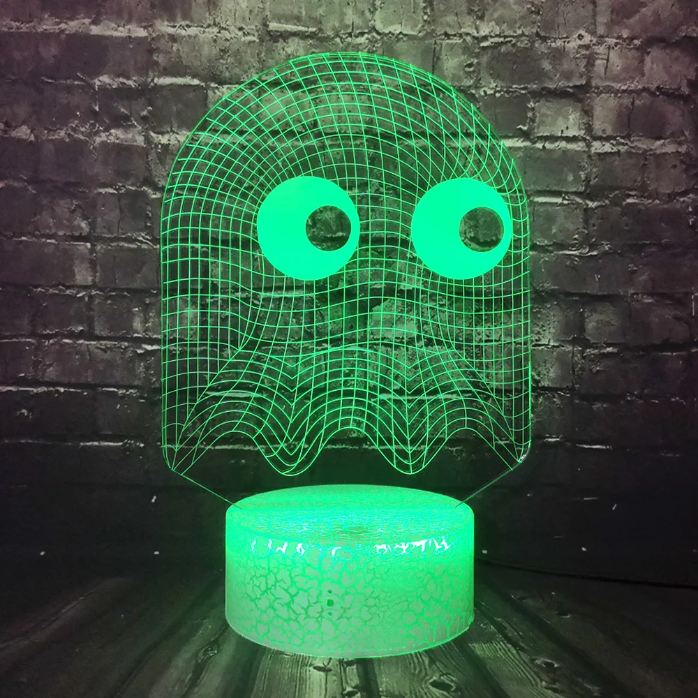 Светодиодный светильник с рисунком игры PACMAN, 7 цветов, безопасная детская настольная Ночная лампа для праздников, вечеринок, лава, рождественский подарок