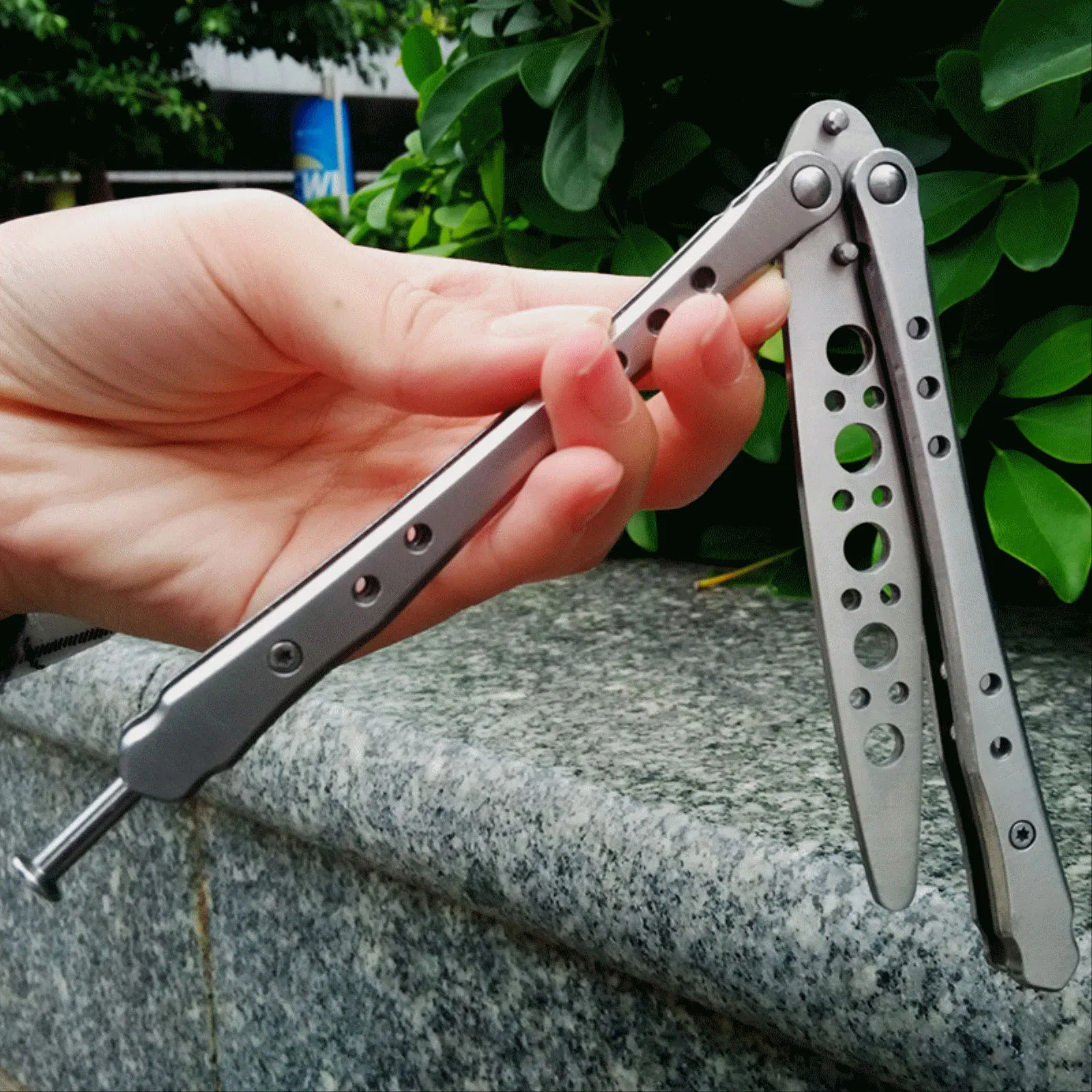 Классический нож бабочка без лезвия из нержавеющей стали тактический для