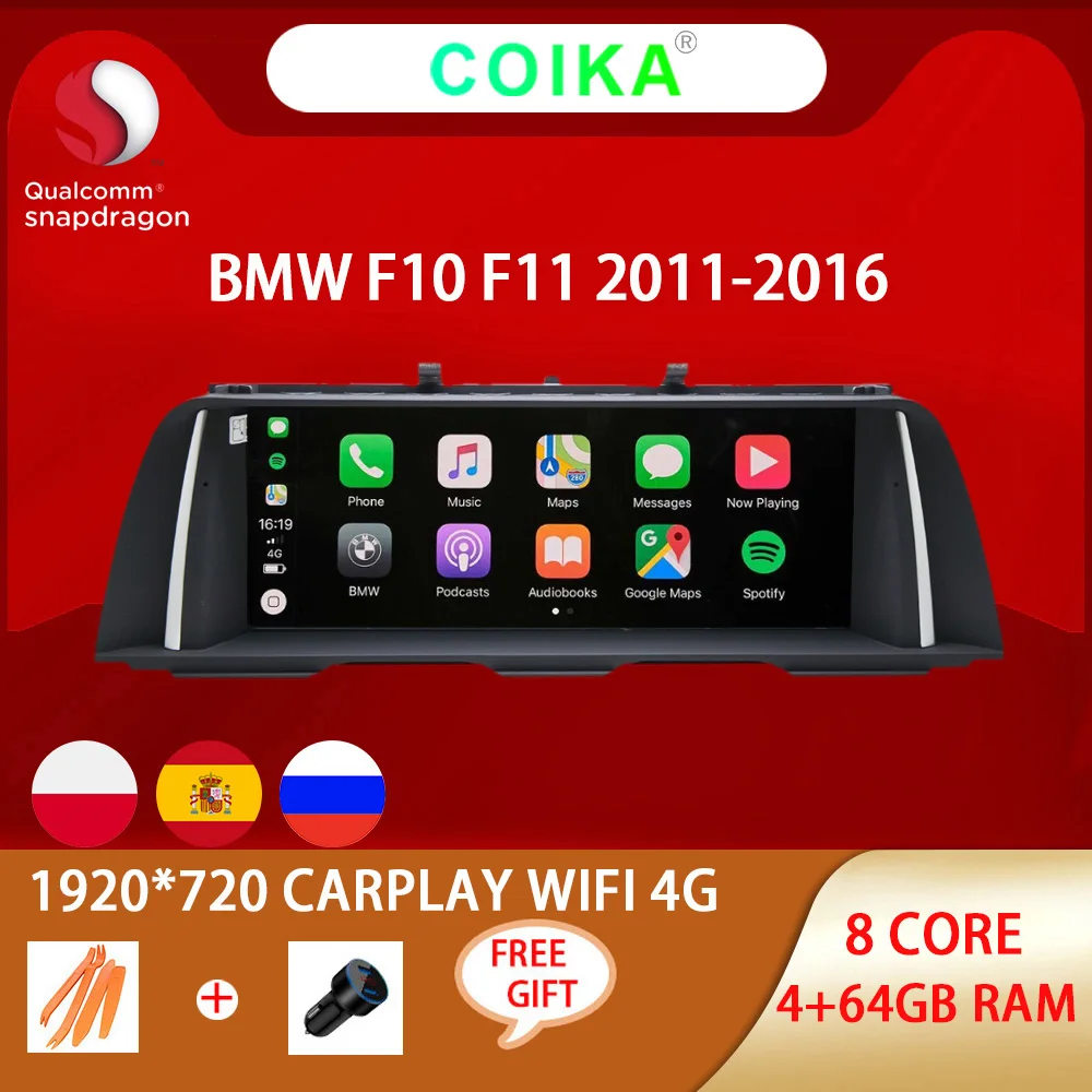 

Snapdragon 8 Core CPU Android 10,0 система автомобильный Головной блок для BMW F10 F11 2011-2016 WIFI BT 4 + 64 Гб Carplay 4G LTE GPS навигация радио
