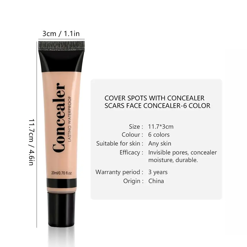 6 цветов водостойкий консилер макияж стойкая мягкая основа Жидкая Основа гладкая