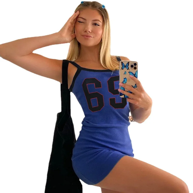 

Printed Suspender Skirt Women 2021 New Women's Skirts Fashion Digital Printed Waist Bag Hip Dress