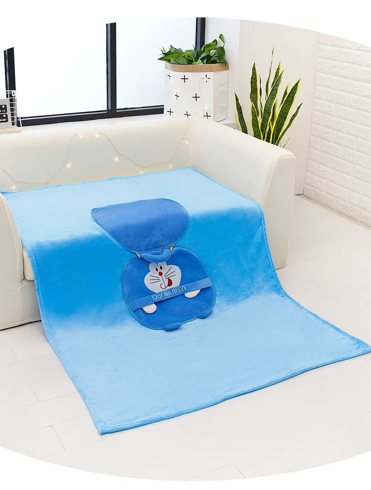 

Doraemon Totoro Pillow With Soft Flannel blanket Stuffed hand Warmer Toys for children Bedroom Cushion for Girlfriend