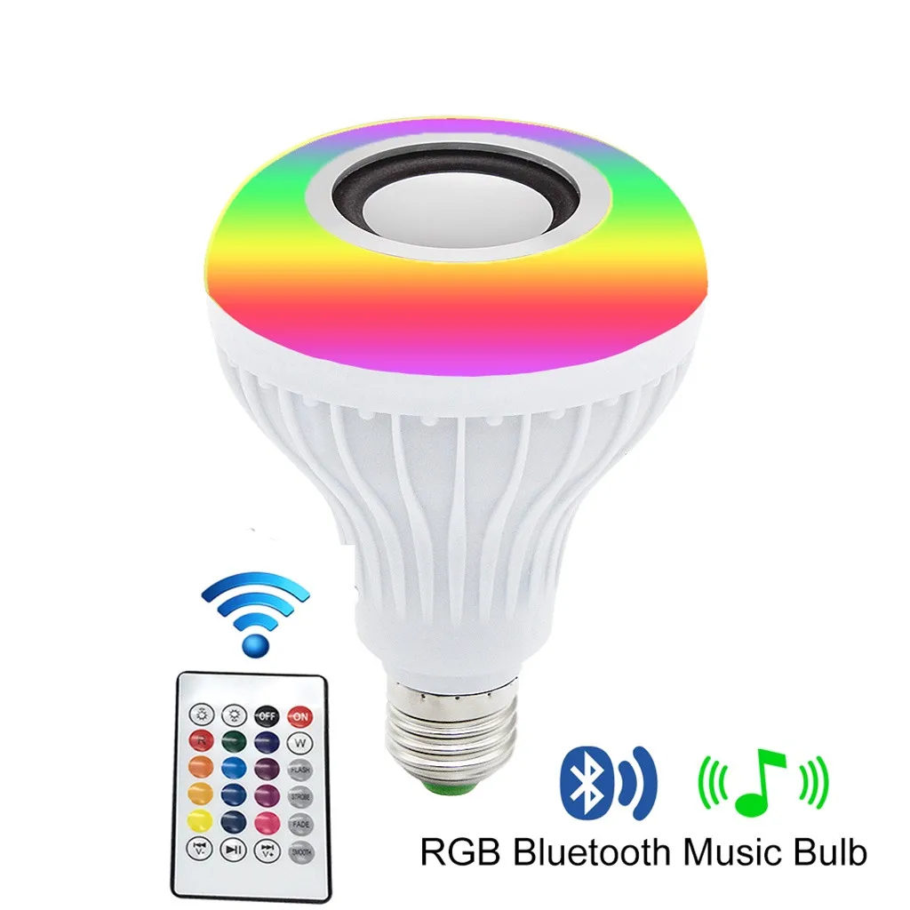 СВЕТОДИОДНЫЙ беспроводной Bluetooth светильник 12 Вт лампа RGB E27 встроенный динамик