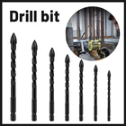 Набор многофункциональных сверл для стекла, бетона, керамической плитки, стандартный шестигранный хвостовик, Открыватель из твердого сплава, кирпичная треугольная насадка