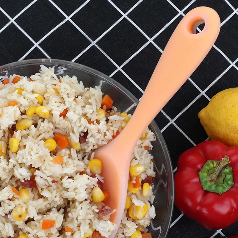 

New 2021 High quality 1PC Kitchen Tool Rice Server Rice Spoon Silicone Sushi Rice Non-stick Paddle