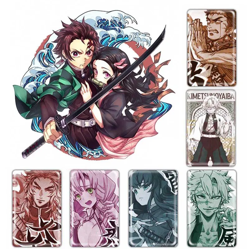 

10 Pcs/set Sticky Label Craft Children Stickersfor Demon Slayer Kimetsu No Yaiba Anime Card Sticker Decorative Stationery
