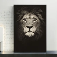 large lion head wall art canvas posters and prints black and white animals art paintings on the wall decor pictures cuadros