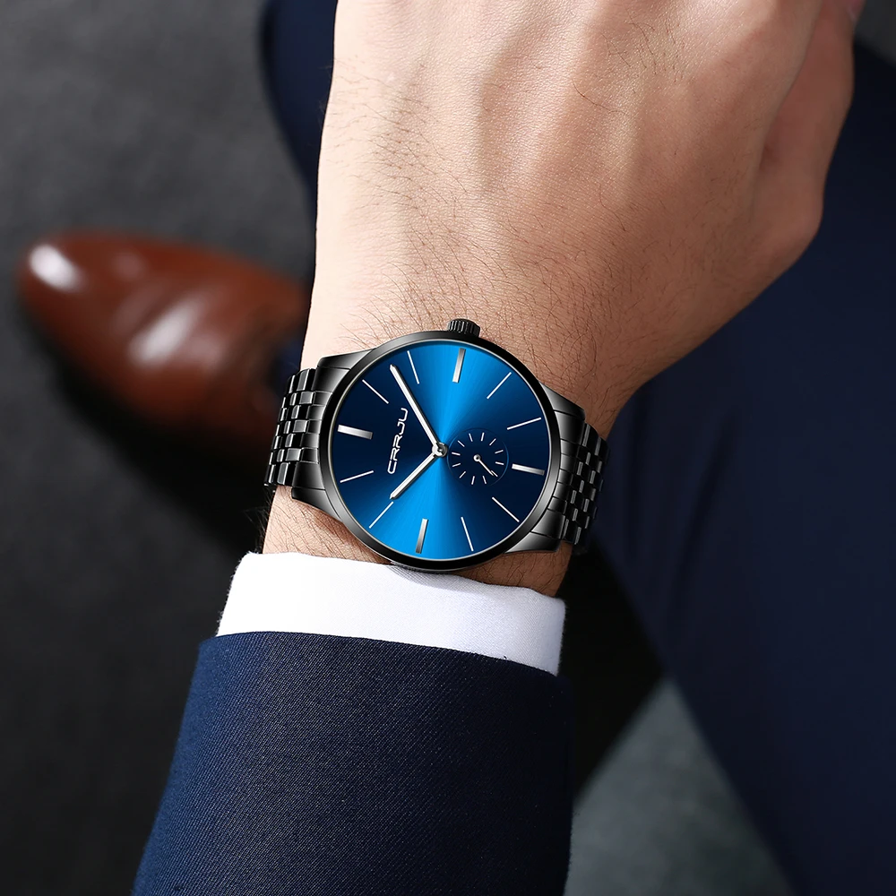 

Classic Business Men Watch Fashion Simple Stainless Steel Quartz Wrist Watches Military Sport Waterproof Clock Relogio Masculino