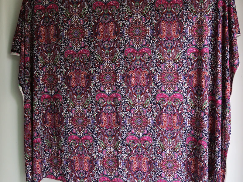 50 см * 150 фиолетовый винтажный Пейсли материал для платья леггинсы 4 способ стрейч