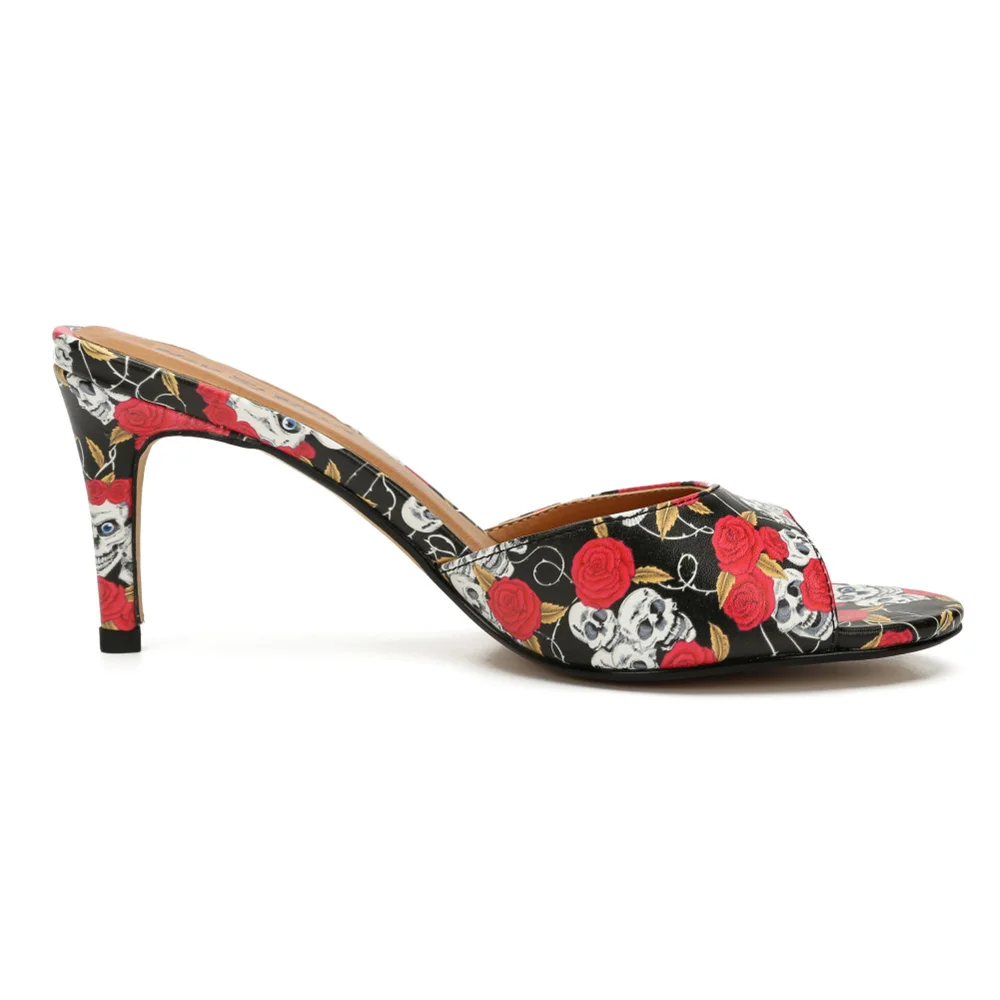 Summer Womens Slippers Sexy Platform Sandals Pu Leather Slippers for Girls High Heel 8cm Casual Sports Fitness Ladies Shoe Black