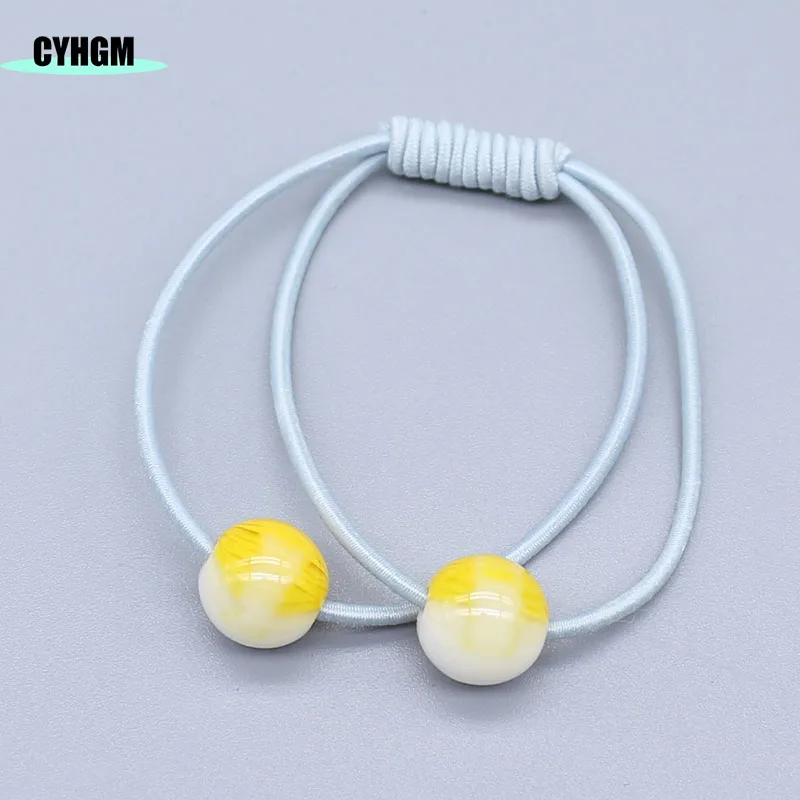 G016-green-yellow Эластичные резинки для волос для девочек кавайные резинки для волос украшения желе бант satynowa gumka cheveux femme аксессуары для волос бренд G016 - Цвет: G016-green-yellow