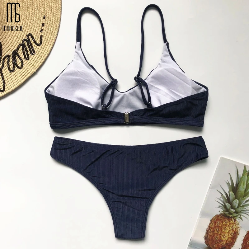 Manoswe 2019 женский купальник элегантный белый пуш-ап одноцветные купальники бикини