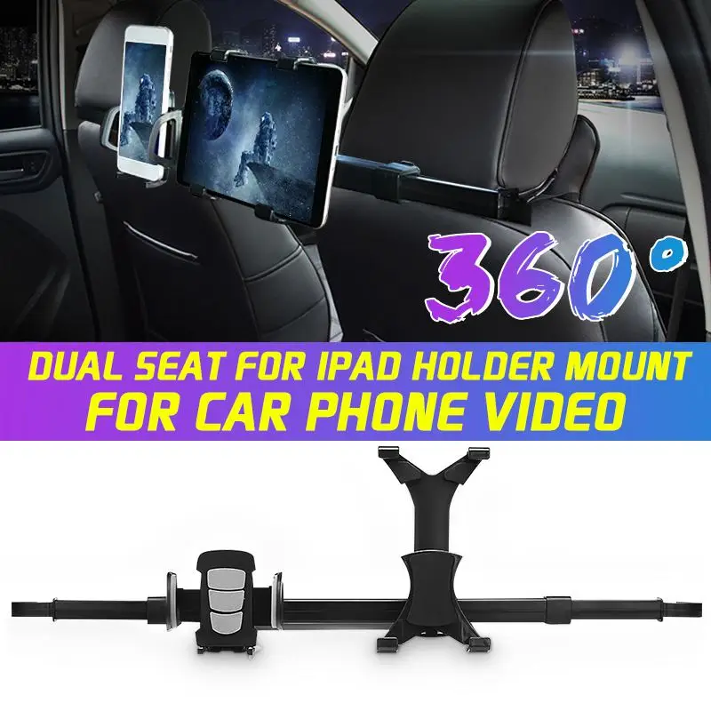 

Car Back 360° Dual Seat Headrest Mount Holder For iPad Tablet PC Stands Bracket For Pad Rotating Auto Headrest Car Phone