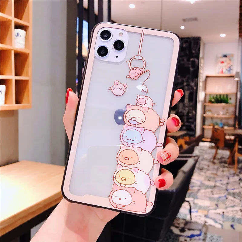 Японский мультфильм Sumikko Gurashi закаленное стекло задняя крышка чехол для телефона