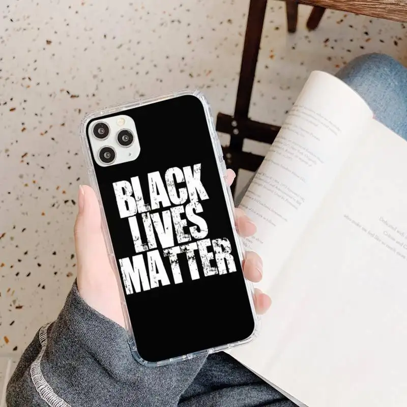 

BLACK LIVES MATTER para Phone Case Transparent for iPhone 11 12 mini pro XS MAX 8 7 6 6S Plus X 5S SE 2020 XR