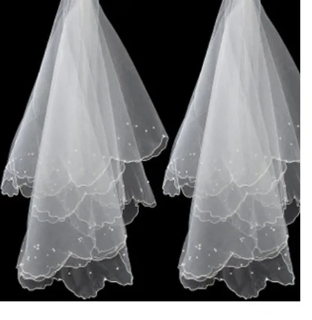 

Simple and Elegent Wedding Veil Simple Tulle White Ivory One Layers Bridal Bride Accessories Short Women Veils