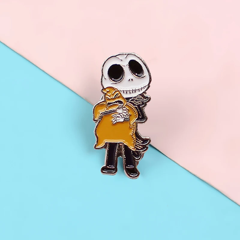 Панк Рождество Джек Скеллингтон брошь череп Хэллоуин готические фильмы булавки