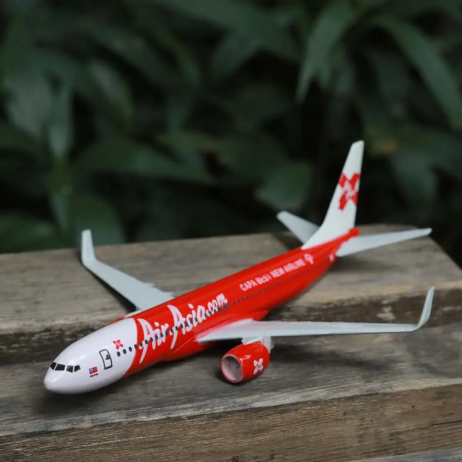 

Air Asia Boeing 737 Airplane Diecast Aircraft Model 6" Metal Aeroplane Home Office Decor Mini Moto Toys for Children