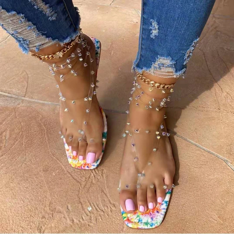 

2021 Summer Rivet Sandals Fashion Flat Women Sandals Open Toe Sexy Outdoor Women's Shoes Casual Plus Size