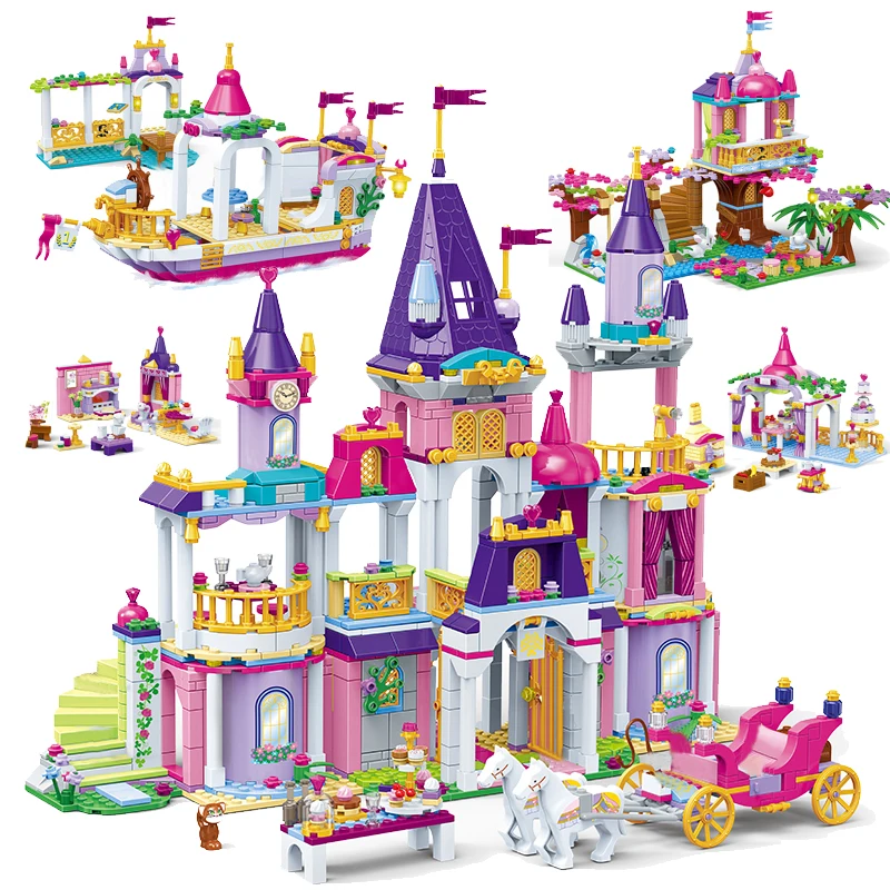 Город Принцесса замок Королевский Праздник Набор строительные блоки модель кареты Образовательные Кирпичи