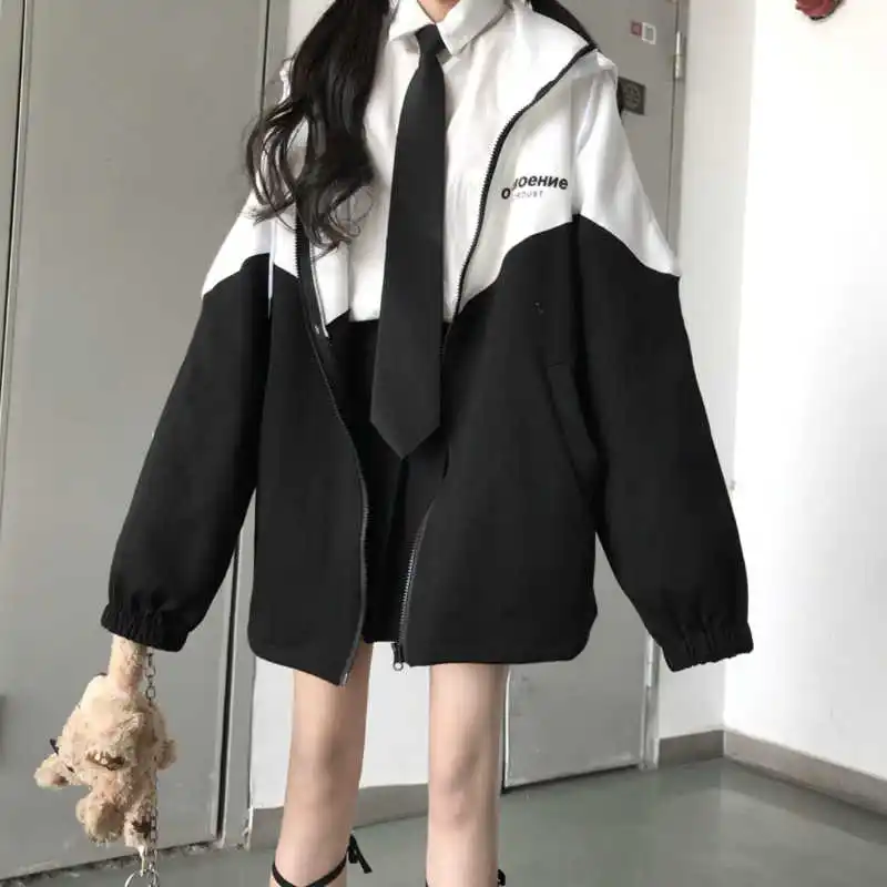 2021 Spring Autumn New Korean Stitching Hooded Cardigan Long Gothic Velvet Ladies Coat Women Fashion Tunic Jacket Bohemian |