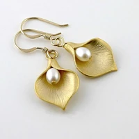 2021cute women earrings jeweler gothic accessories korean fashion luxury flower pearl petal earrings engagemen pendientes mujer