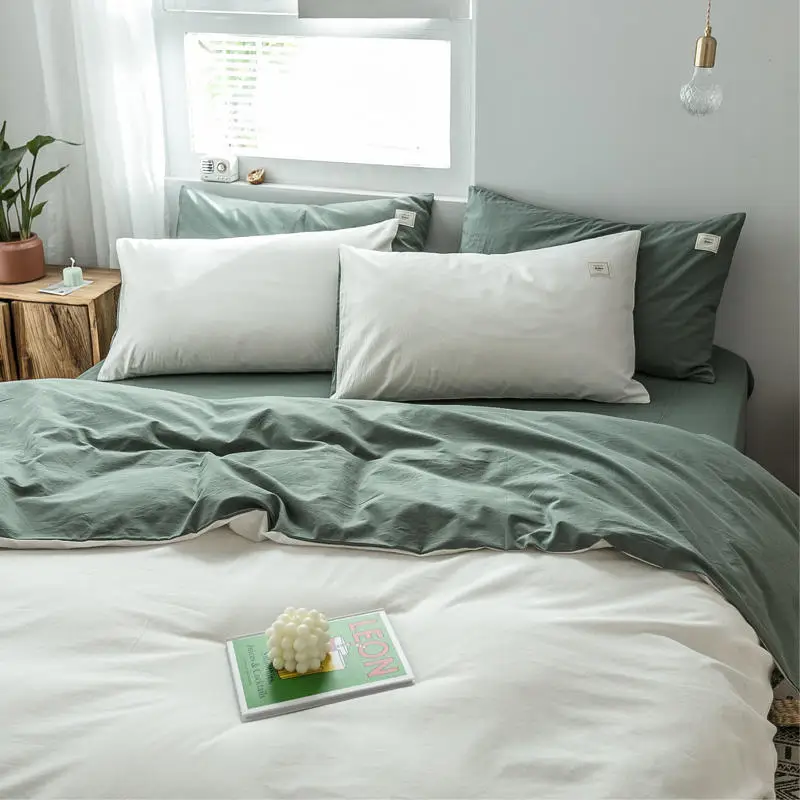 Минималистичный хлопковый пододеяльник однотонное постельное белье однотонный