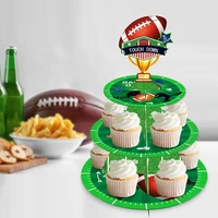 3 tiers diy cool sports fans game rugby american football cake stand birthday party cupcake rack display stand cake decorations