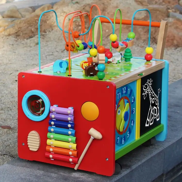 Деревянные многоцелевые тележки деревянные ходунки музыкальные игрушки из