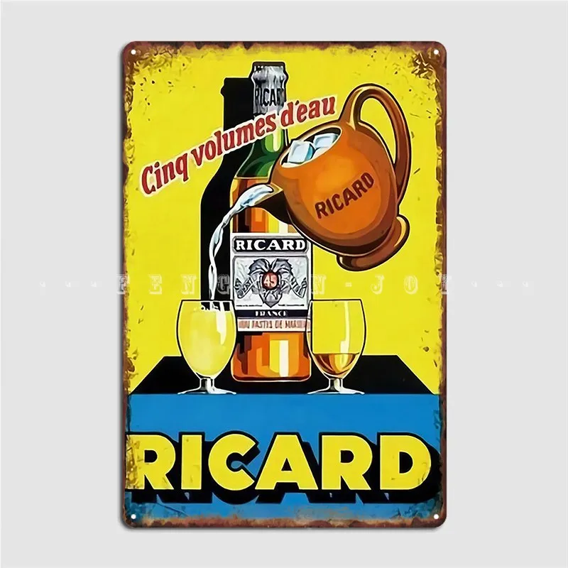 Металлический плакат Ricard Five том D Eau Постер для клуба паба гаража настенный ретро