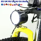 Светодиодный фонарь на голову для электрического велосипеда, водонепроницаемый Передний фонарь для электровелосипеда, 12 Вт, 36 В, 48 В, 4 ламсветильник с рожком для велосипеда