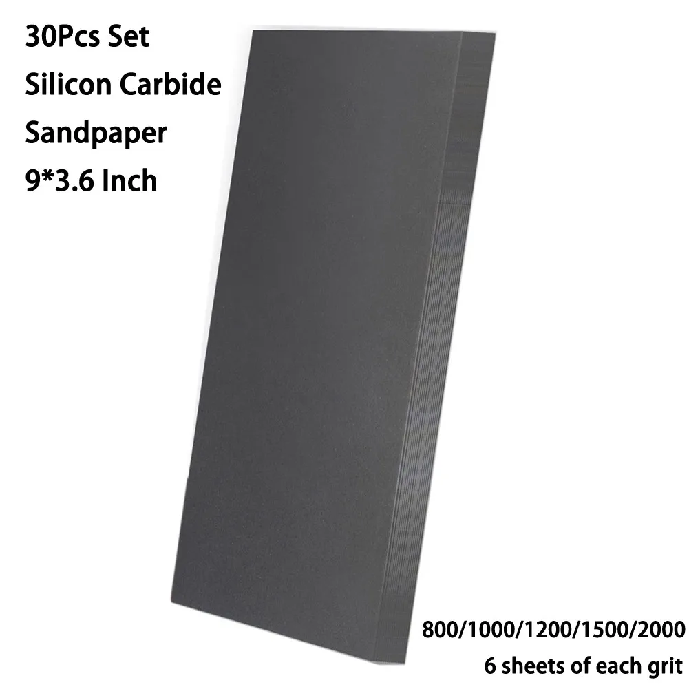 

30Pcs Set Black Silicon Carbide Sandpaper Wet Dry Sandpaper For Wood Polishing For Automotive Sanding Wood Furniture Finishing