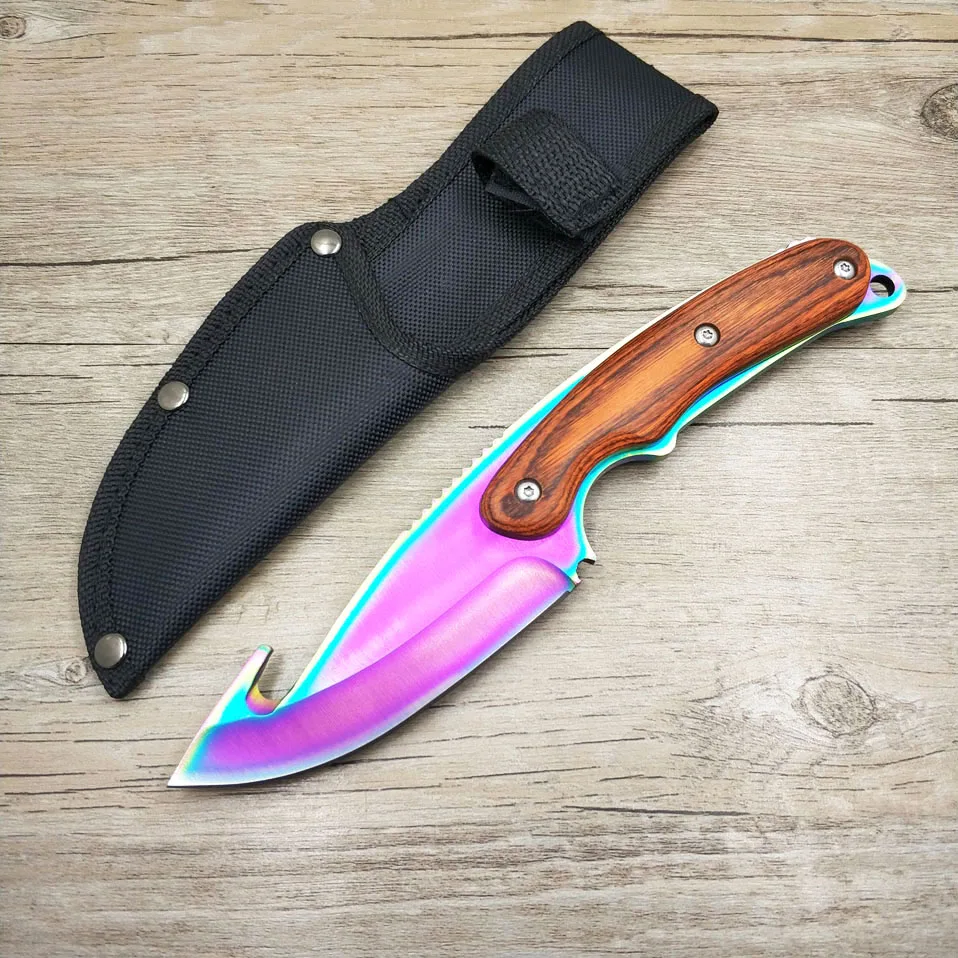 

Dropship 5Cr15MoV steel CS GO Gut Knifes Counter Strike Tactical Fixed Blade Hunting Knives Straight Camping knife with opener