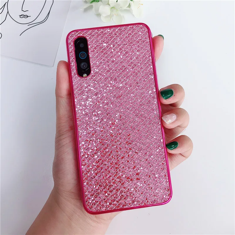 Мягкий пластиковый чехол с блестками для samsung Galaxy A30 A50 A70 S10E S10 S9 S8 плюс S7 край A3 A5 J3