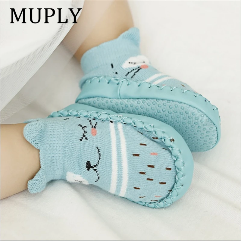 

2021 Fashion Baby Socks With Rubber Soles Infant Sock Newborn Autumn Winter Children Floor Socks Shoes Anti Slip Soft Sole Sock