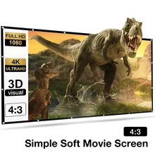 150 Inch 4:3 Portable Folding Movie Screen HD Crease-resist Indoor Outdoor Projector Screen For Home Theatre Office Electronics