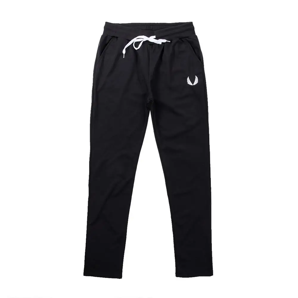 Мужские повседневные спортивные брюки Slim Fit Брюки Штаны для бега тренировочные штаны Фитнес для пробежки тренировки однотонные длинные брюки - Цвет: Черный