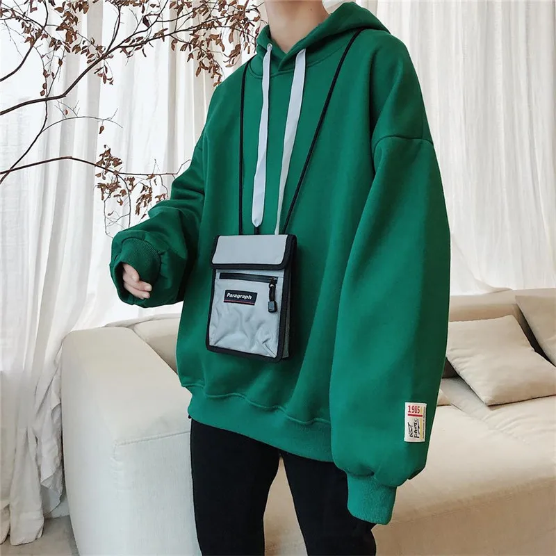 

BAIDAFEILI 2020 Winter Warm New Man Thick Hoodies Hong Kong Style Loose Casual Fleece Hooded Sports Solid Color Solid Top Coats