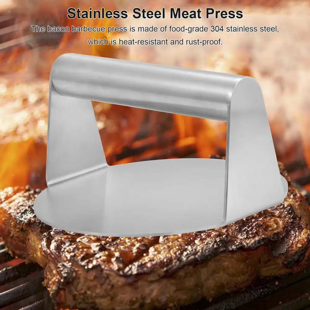 

Handheld Stainless Steel Round Burger Press Non-Stick Grill Smasher Hamburger Pressing Tool Meat Pie Maker Kitchen Tool