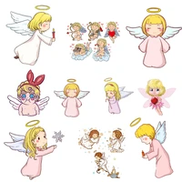 iron on angel wings patches set for kids clothing diy t shirt applique heat transfer vinyl unicorn patch stickers thermal press