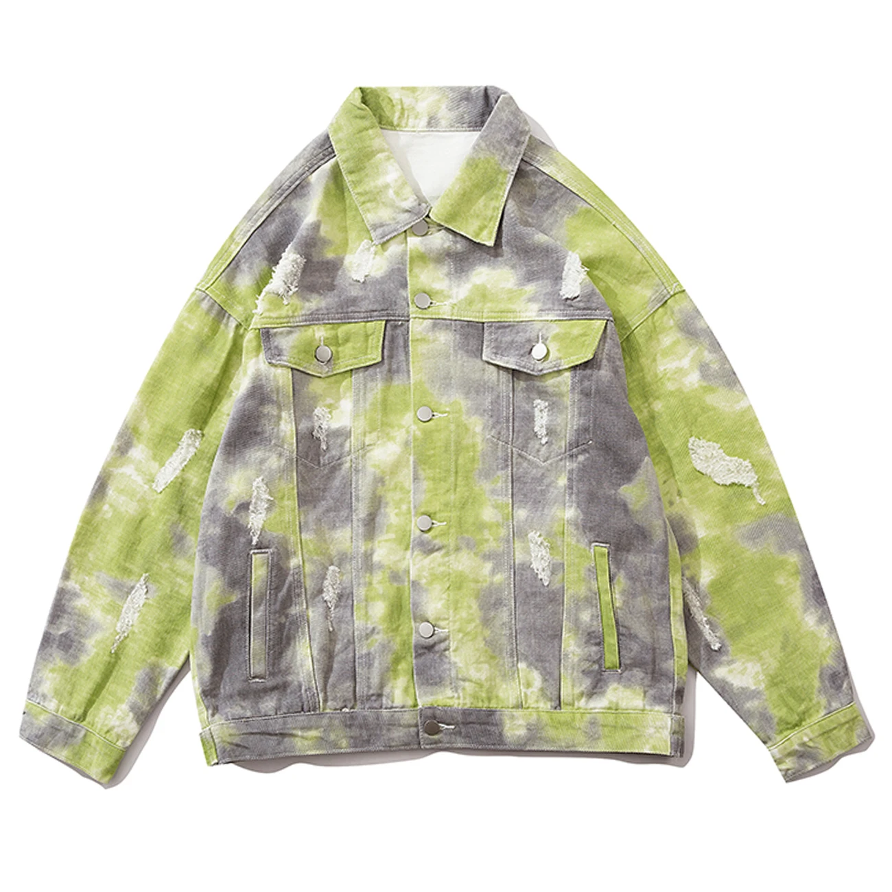 Куртка мужская джинсовая в стиле хип хоп винтажная уличная одежда с принтом