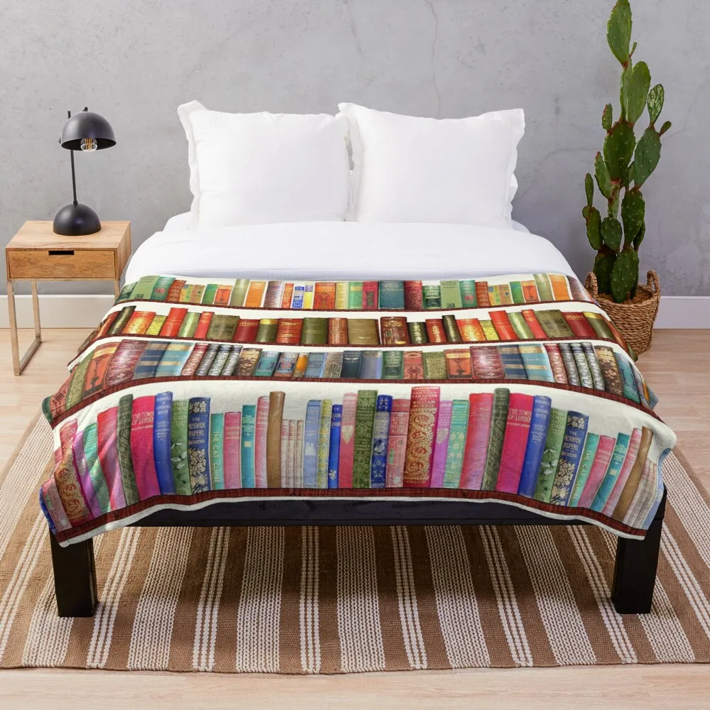 

Jane Austen Antique Books Throw Blanket flannel Sherpa bedspread bedding sofa picnic fur soft blanket