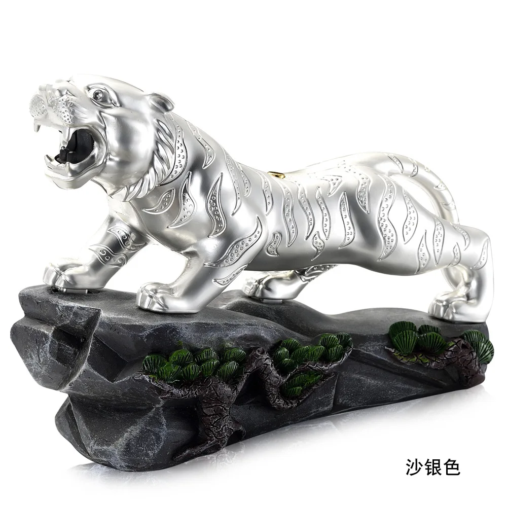 

Tiger Desktop Lighter Double Arc Cigarette Lighter Office Decoration Rechargeable Lighter Shaped ornaments Metal windproof Arc
