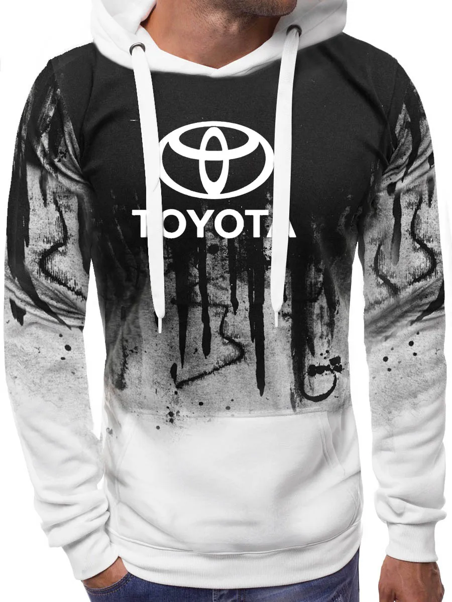 

2021 Hoodies Men Toyota Car Logo Print Sweatshirt Spring Autumn Gradient Men Hoodie harajuku Casual Hoody