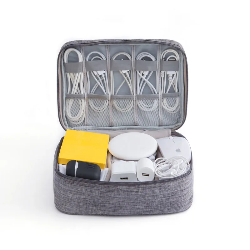 

Portable Cable Digital Storage Bags Organizer USB Gadgets Wires Charger Power Battery Zipper Cosmetic Bag