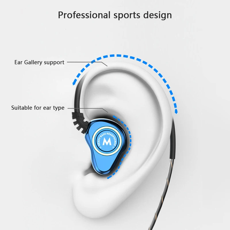 Проводные наушники вкладыши с двойным драйвером басовый сабвуфер Hi Fi 6D